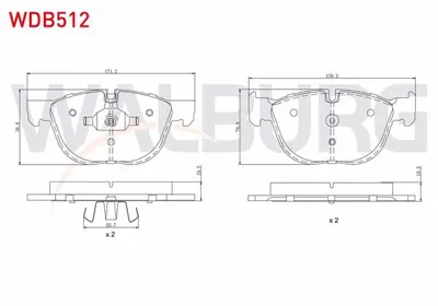 WALBURG WDB512 Fren Balata On Bmw X5 (E70) 3.0 D 2007-2012 / Bmw X5 (E70) 3.0 Sı 2007-2012 / Bmw X5 (E70) 3.0 Sd 20 