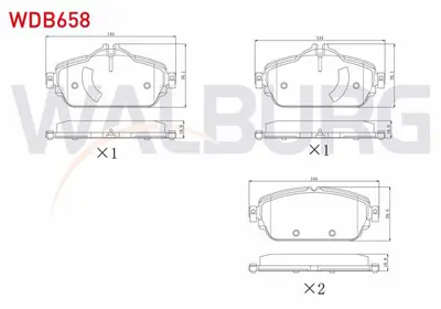 WALBURG WDB658 Fren Balata On Mercedes C Serısı (W205) C 180 2014- / C Serısı (W205) C 180 Bluetec 2014- 