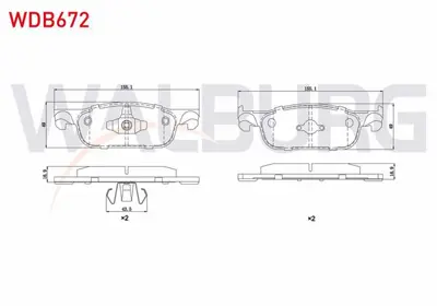 WALBURG WDB672 Fren Balata On Renault Clıo Iv 1.5 Dcı 2012- / Clıo Iv 0.9 Tce 2012- / Clıo Iv 1.2 16v 2012-/ Clıo I 