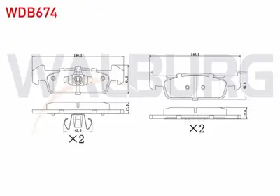 WALBURG WDB674 Fren Balata On Dacıa Logan Iı 1.5 Dcı 2012-/ Logan Iı 1.2 2012-/ Sandero Iı 1.2 2013-/ Sandero Iı 1. 
