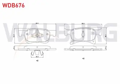 WALBURG WDB676 Fren Balata On Ikazlı Opel Corsa E 1.3 Cdtı 15 Jant 2014- / Corsa E 1.2 2014- / Corsa E 1.4 2014- /  