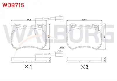 WALBURG WDB715 Fren Balata Fıslı On Alfa Romeo 159 1.8 Mpı - 1.8 Tbı - 1.9 Jtdm - 1.9 Jtb - 2.0 Jtdm 2006-2011 