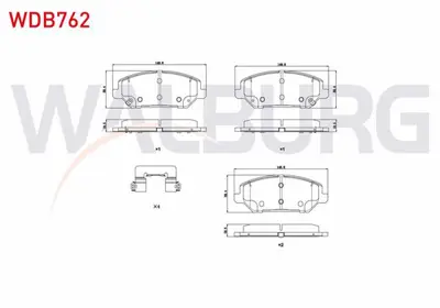 WALBURG WDB762 Fren Balata On Ikazlı Tel Delıklı Hyundaı I30 (Pde Pd) 1.6 Crdı 2016-/ I30 (Pde Pd) 1.4 Mpı 2016-  