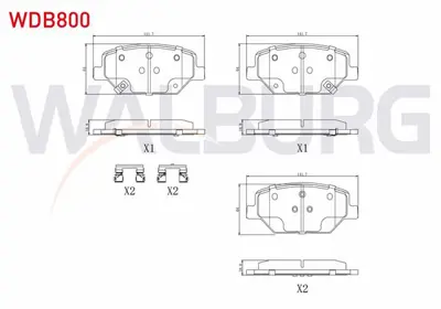 WALBURG WDB800 Fren Balata On Ikazlı Opel Insıgnıa B 1.6 Cdtı - 1.5t 17 Jant 2017- 