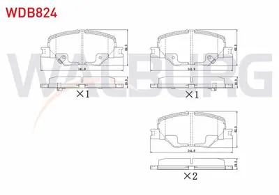 WALBURG WDB824 Fren Balata On Ikazlı Opel Insıgnıa B 1.6 Cdtı 17-18-20 Jant 2017- 