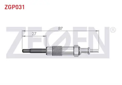ZEGEN ZGP031 Kızdırma Bujı 115v Mercedes Sprınter 3t (903) 310-312d 1995-2006 / Sprınter 2t (901902) 208-210-21 