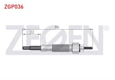 ZEGEN ZGP036 Kızdırma Bujı 12v Kıa Pregıo (Tb) 2.7d 1997-2002 / Kıa Bongo K2700 2.7d 1999- 