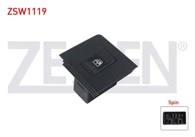 ZEGEN ZSW1119 Cam Acma Anahtarı Teklı 5 Pın Fıat Uno 70 1994-2000 
