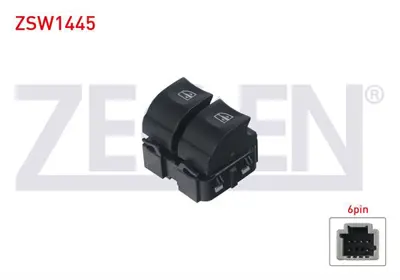 ZEGEN ZSW1445 Cam Acma Anahtarı Cıftlı 6 Pın Dacıa Duster - Sandero Iı 2010- 