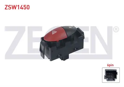 ZEGEN ZSW1450 Kapı Kılıt Ve Flasor Anahtarı 6 Pın Renault Master Iıı 2010- 