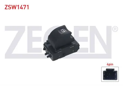 ZEGEN ZSW1471 Cam Acma Anahtarı Teklı 4 Pın Renault Fluence 2009-/ Laguna Iıı 2007-2015/ Megane Iıı 2008-2015/ Lat 