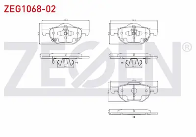 ZEGEN ZEG1068-02 Fren Balata On Ikazlı Honda Accord Vııı (Cu) 2.0 I-Vtec - 2.2 I-Cdtı - 2.4 I-Vtec 2003-2008 
