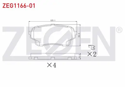 ZEGEN ZEG1166-01 Fren Balata On Suzukı Grand Vıtara Iı (Jt) 2.0i 2005- / Suzukı Grand Vıtara Iı (Jt) 1.6 Vvt-I 2005- 