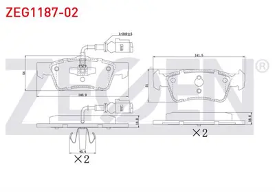 ZEGEN ZEG1187-02 Fren Balata Arka Fıslı Volkswagen Touareg (7la.7l6.7l7) 2.5 R5 Tdı - 3.0 V6 Tdı - 3.2i V6 2002-2010 