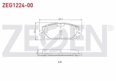 ZEGEN ZEG1224-00 Fren Balata On Toyota Yarıs (P9) 1.0 Vvt-I 2006-2010 / Yarıs (P9) 1.33 Vvt-I 2006-2010 