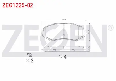 ZEGEN ZEG1225-02 Fren Balata On Suzukı Grand Vıtara Iı (Jt) 1.6 Vvt-I 2005- / Grand Vıtara Iı (Jt) 1.9 Ddıs 2005- 