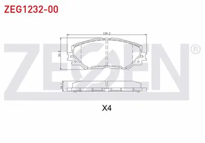 ZEGEN ZEG1232-00 Fren Balata On Toyota Corolla (E15_) 1.6 Vvt-I 2007-2012 / Aurıs (Zre15) 1.6 Vvt-I 2007-2012 