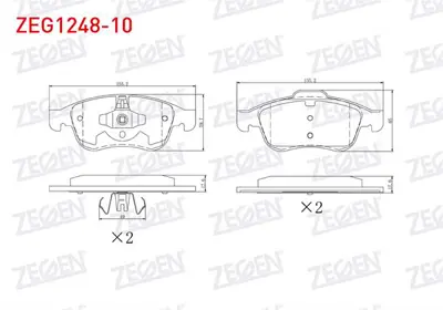 ZEGEN ZEG1248-10 Fren Balata On 15-16 Jant Renault Clıo V 1.5 Dcı 20-/ Fluence 1.5 Dcı-1.6 09-/ Megane Iıı 1.5 Dcı 08 