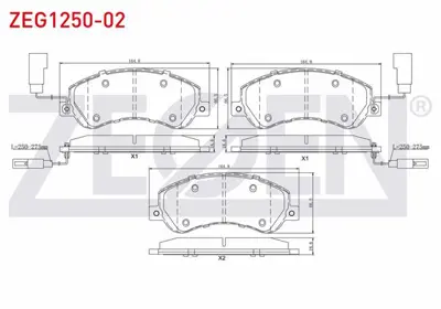 ZEGEN ZEG1250-02 Fren Balata On Fıslı Ford Transıt (V347) 2.4 Tdcı - 3.2 Tdcı (Arkadan Itıslı) 2006-2014 / Transıt (V 