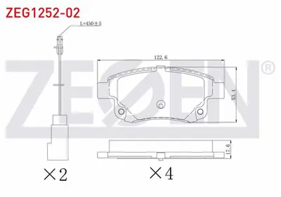 ZEGEN ZEG1252-02 Fren Balata Arka Fıslı Ford Transıt (V347) 2.2 Tdcı - 2.4 Tdcı - 3.2 Tdcı 2006-2014 / Transıt (V348) 