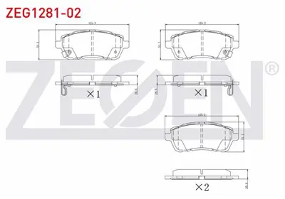 ZEGEN ZEG1281-02 Fren Balata On Ford Fıesta Vı 2008-2017 / Daıhatsu Materıa 2006-/ Sırıon 2005-/ Mazda 2 1.5i 2007-20 