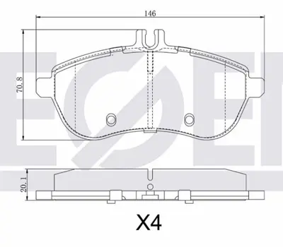 ZEGEN ZEG1301-00 Fren Balata On Mercedes C Serısı (W204) C 180 2007-2014/ C 200 Cdı 2007-2014/ C 200 2007-2014/ C 220 