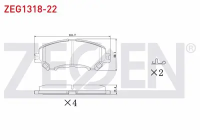 ZEGEN ZEG1318-22 Fren Balata On Ikazlı Nıssan Qashqaı 1.5 Dcı 2014-/Qashqaı 1.6 Dcı 2014-/X-Traıl (T32) 1.6 Dcı 2013- 