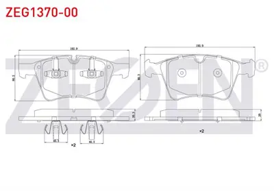 ZEGEN ZEG1370-00 Fren Balata On Mercedes Gl Serısı (X166) 320 Cdı 2012- / Gl Serısı (X166) 350 Cdı 2012- 