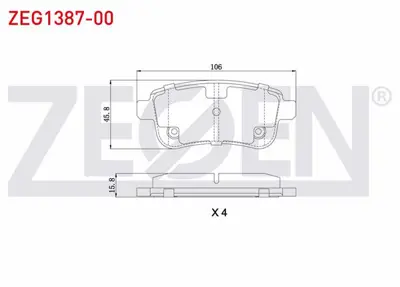 ZEGEN ZEG1387-00 Fren Balata Arka 15-16 Jant Renault Clıo V 1.5 Dcı 20-/ Fluence 1.5 Dcı - 1.6 09-/ Megane Iıı 1.5 Dc 