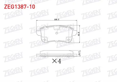 ZEGEN ZEG1387-10 Fren Balata Arka Renault Megane Iv 1.5 Dcı 2016-/ 1.2 Tce 2016- / Talısman 1.5 Dcı 2015- / Talısman 