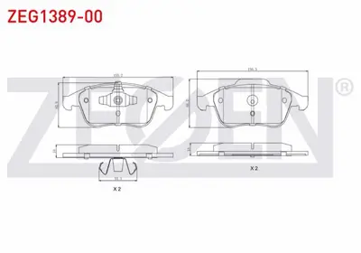 ZEGEN ZEG1389-00 Fren Balata On Renault Laguna Iıı (Bt0/1) 2.0 Dcı 2007-/ 2.0i 16v 2007- / Megane Iıı 2.0 Dcı 2008-20 