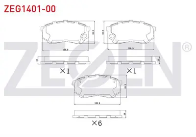 ZEGEN ZEG1401-00 Fren Balata On 8 Adet Mıtsubıshı Canter Fuso Fe511 3.0  2006- 