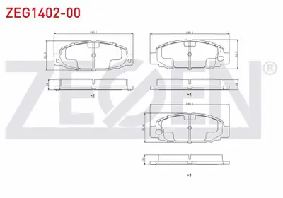 ZEGEN ZEG1402-00 Fren Balata On Mıtsubıshı Canter Fuso Fe519 3.0 2006- 