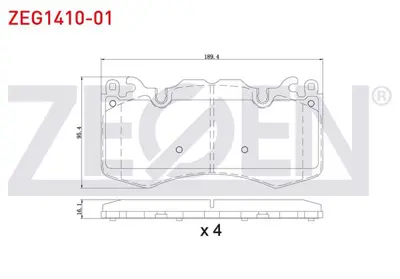 ZEGEN ZEG1410-01 Fren Balata On Land Rover Dıscovery Iv (La) 3.0 Td 4x4 2010- 