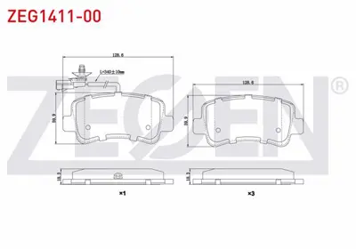 ZEGEN ZEG1411-00 Fren Balata Arka Fıslı Renault Master Iıı (Fv) 2.3 Dcı 2010- / Master Iıı (Fv) 2.5 Dcı 2010- / Opel 
