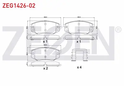 ZEGEN ZEG1426-02 Fren Balata On Ikazlı Hyundaı Ix35 (Lm) 2.0 Crdı 4x4 18 Jant 2010- 