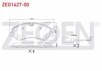 ZEGEN ZEG1427-00 Fren Balata On Fıslı Ford Transıt Custom (V362) 2.2 Tdcı 2012-/ Transıt (V363) 2.2 Tdcı 2014- 