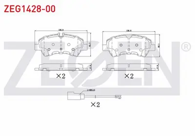 ZEGEN ZEG1428-00 Fren Balata Arka Fıslı Ford Transıt Custom (V362) 2.2 Tdcı 2012- 