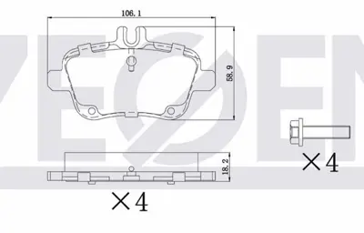 ZEGEN ZEG1477-00 Fren Balata Arka Mercedes A Serısı (W169) A 170 Cdı 2004-2012/ A 200 2004-2012/ A 160 Cdı 2004-2012/ 