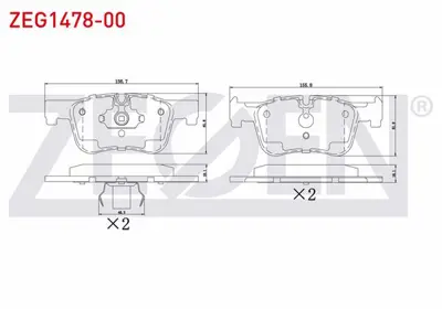 ZEGEN ZEG1478-00 Fren Balata On Bmw 1 Serısı (F20.F21) 116 İ 2010-/ 118 İ 2010-/ 116 D 2010-/ 118 D 2010-/ 120 D 2010 