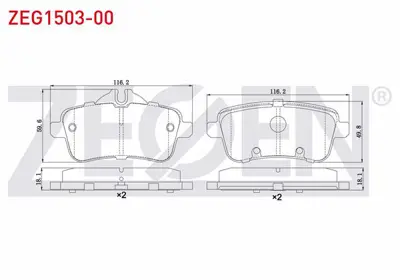 ZEGEN ZEG1503-00 Fren Balata Arka Mercedes M Serısı (W166) Ml 250 Cdı 2011- / M Serısı (W166) Ml 350 2011- 