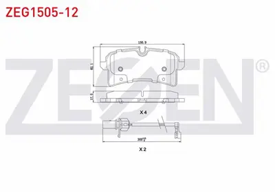ZEGEN ZEG1505-12 Fren Balata Arka Fıslı Audı A8 (4h_) 3.0 Tdı 2009-/ 3.0 Tfsı 2009-/ 4.2 Tdı 2009-/ 2.0 Tfsı 2009-/ 4 