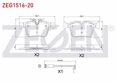 ZEGEN ZEG1516-20 Fren Balata Fıslı Arka Mercedes C Serısı (W205) C 200 Bluetec 2014-/ C 220 Bluetec 2014-/ C 250 Blue 
