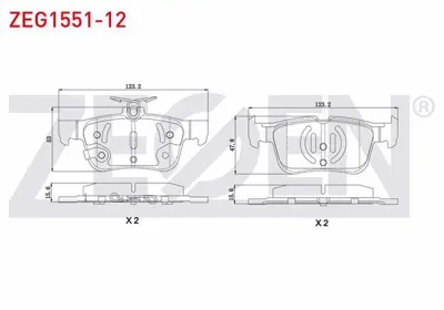 ZEGEN ZEG1551-12 Fren Balata Arka Ikazlı Ford Mondeo V 2.0 Tdcı 2014-/ 1.6 Tdcı 2014-/ S-Max 1.5 Ecoboost 2015-/ S-Ma 
