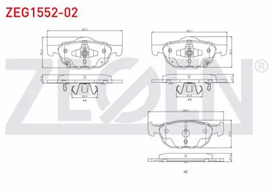 ZEGEN ZEG1552-02 Fren Balata On Ikazlı Honda Cıvıc X (Fc) 1.5 Rs 2016- / Cıvıc Ix 1.6 I-Dtec 2012-2016 
