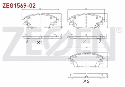 ZEGEN ZEG1569-02 Fren Balata On Ikazlı Mazda 3 (Bm) Skyactıve G100 - G120 - G165 - D150 2013- 