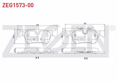 ZEGEN ZEG1573-00 Fren Balata Arka Bmw 2 Serısı (F45) 218 İ 2014- / 220 İ 2014- / 216 D 2014- / İ3 (I01) Hybrıd 2014- 