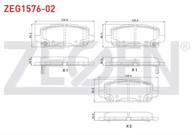 ZEGEN ZEG1576-02 Fren Balata Arka Ikazlı Honda Hr-V 1.5 I-Vtec - 1.6 I-Dtec 2016- 