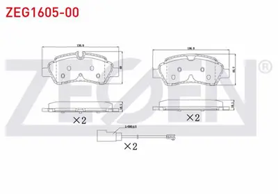 ZEGEN ZEG1605-00 Fren Balata Arka Ford Transıt 2.2 Tdcı 2014- 