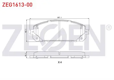 ZEGEN ZEG1613-00 Fren Balata On Tel Delıklı Jeep Cherokee (Kl) 2.0 Crd 2014- / Cherokee (Kl) 3.2 V6 2014- 